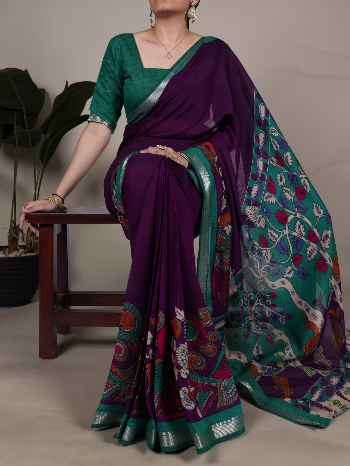 Polyester Viscose Chanderi, Kalamkari isn’t just a print - Image 5