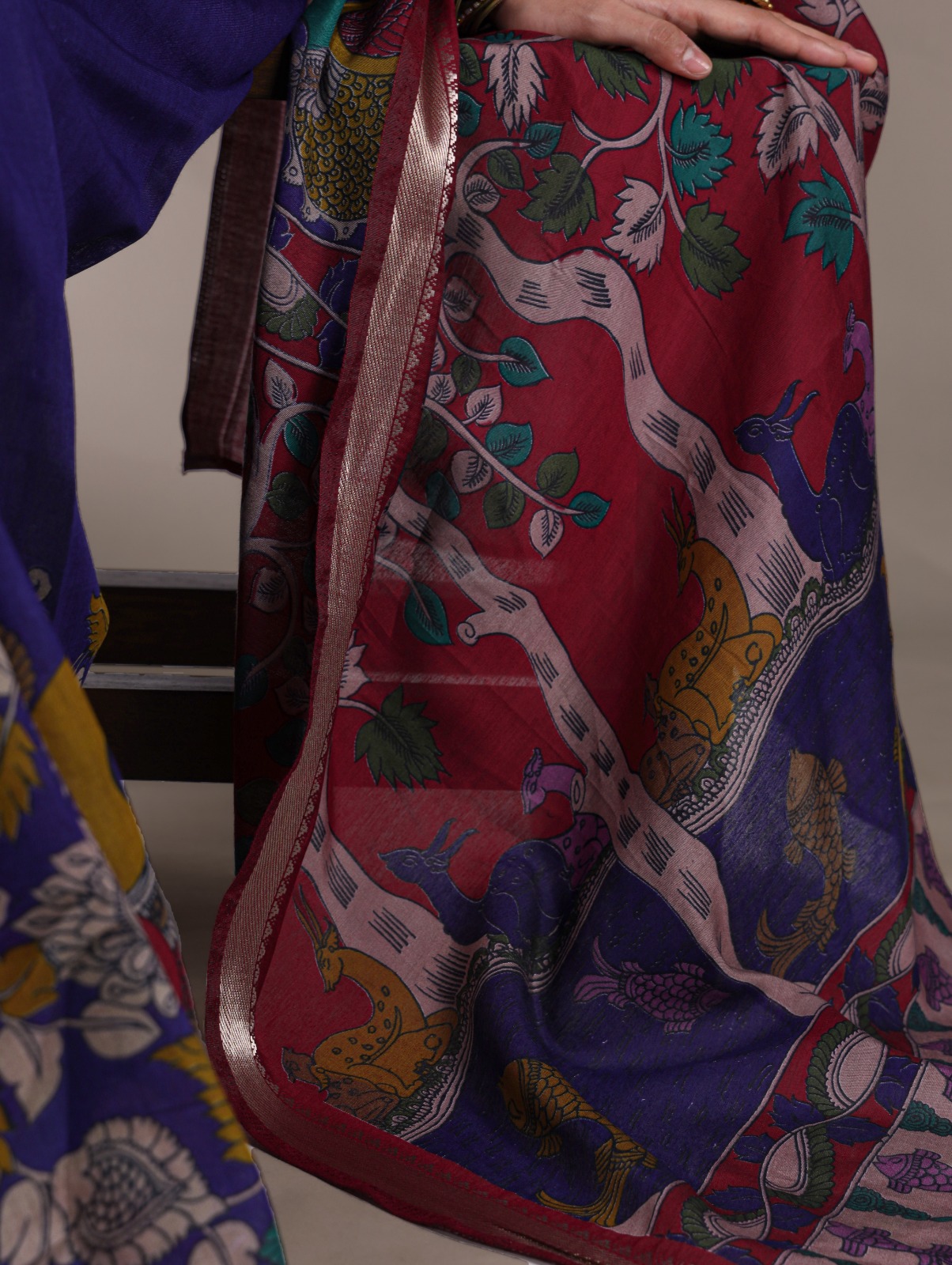 Polyester Viscose Chanderi, Kalamkari isn’t just a print - Image 12