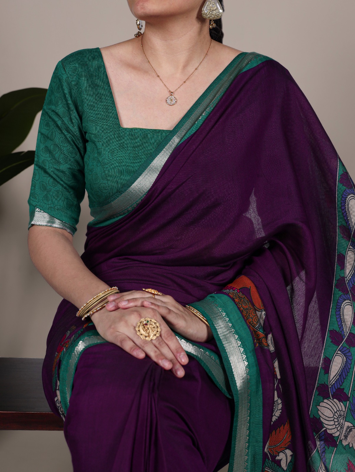 Polyester Viscose Chanderi, Kalamkari isn’t just a print - Image 4