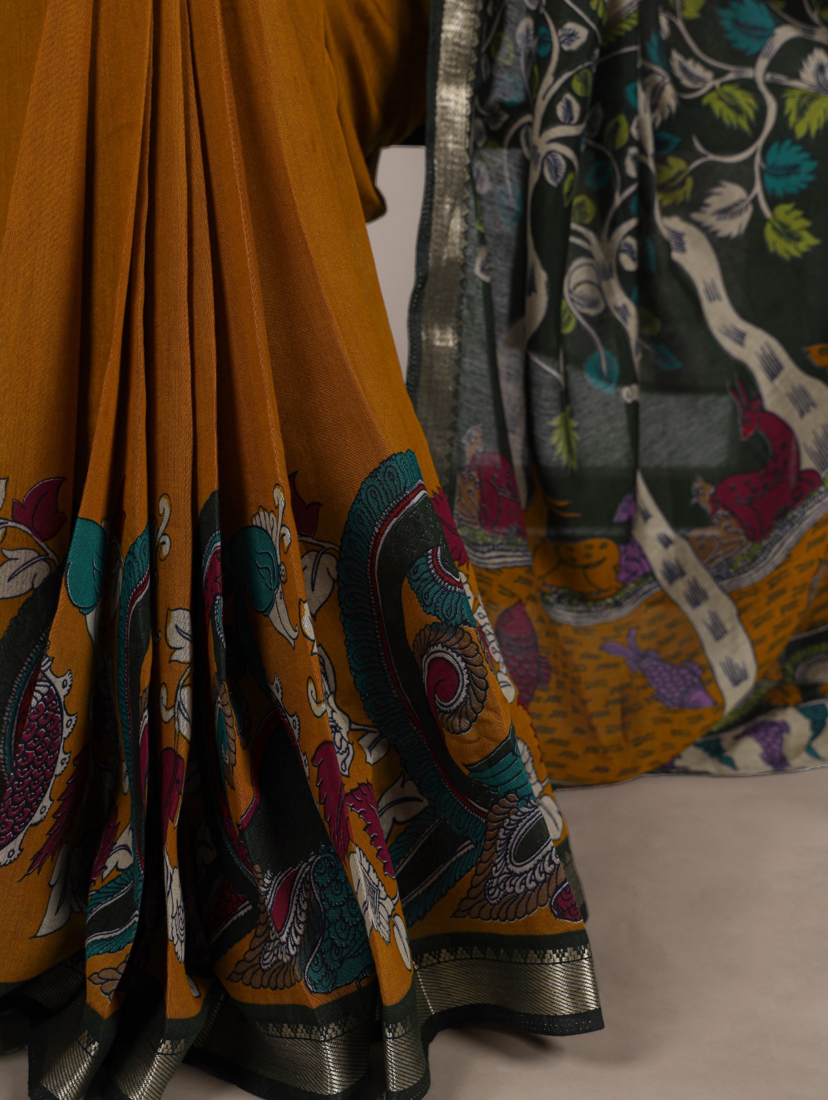 Polyester Viscose Chanderi, Kalamkari isn’t just a print - Image 3