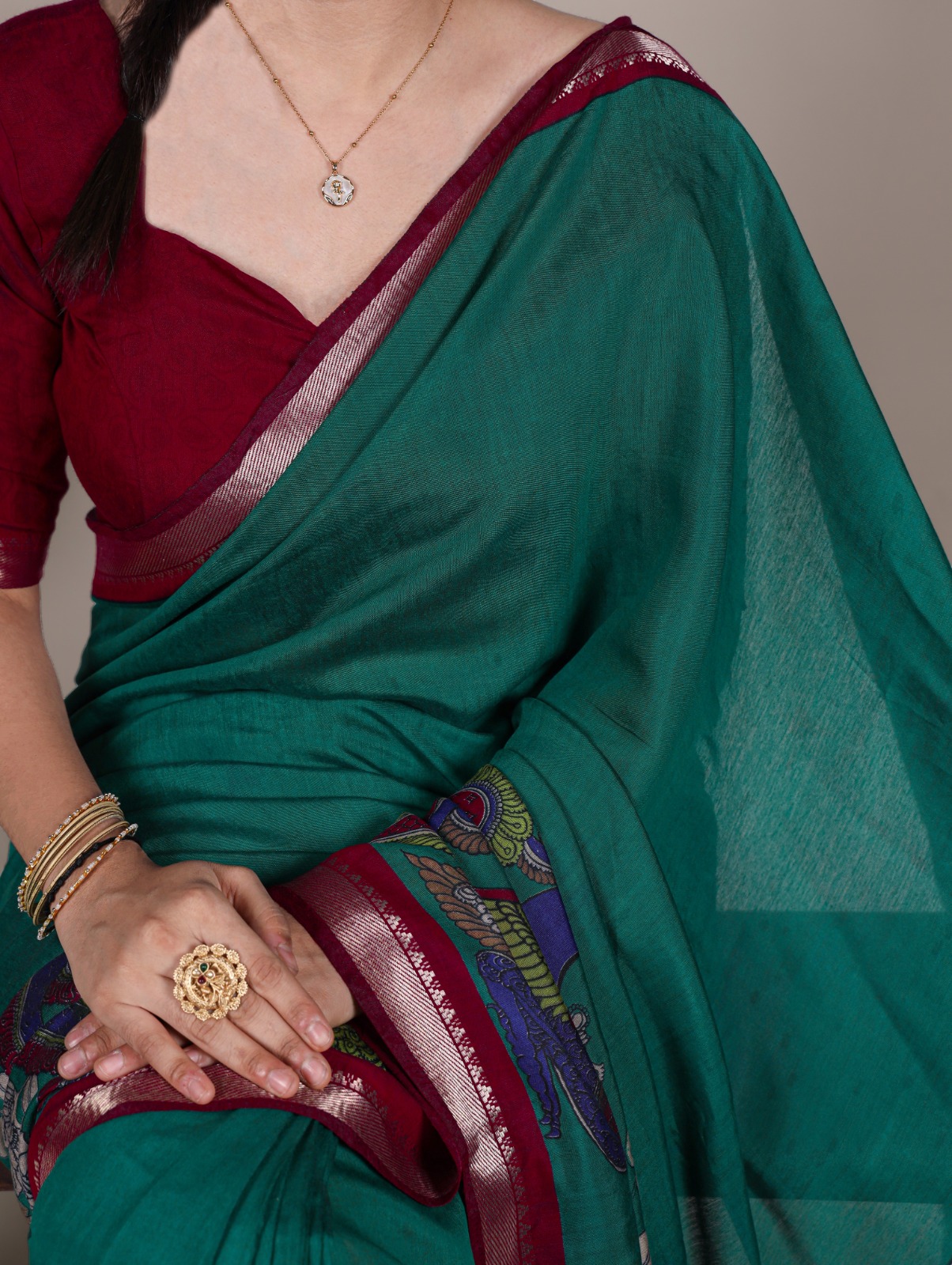 Polyester Viscose Chanderi, Kalamkari isn’t just a print - Image 8