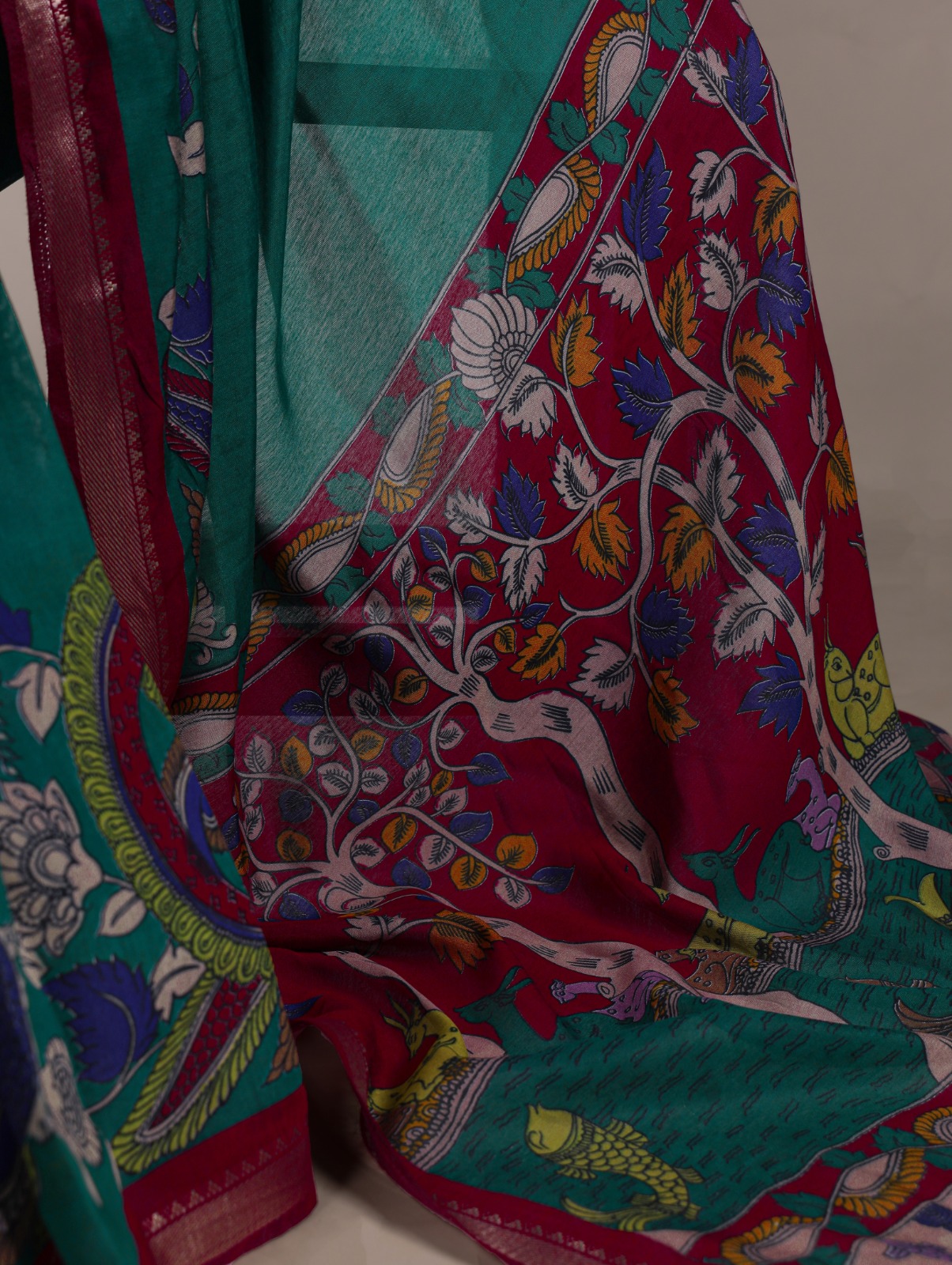 Polyester Viscose Chanderi, Kalamkari isn’t just a print - Image 9